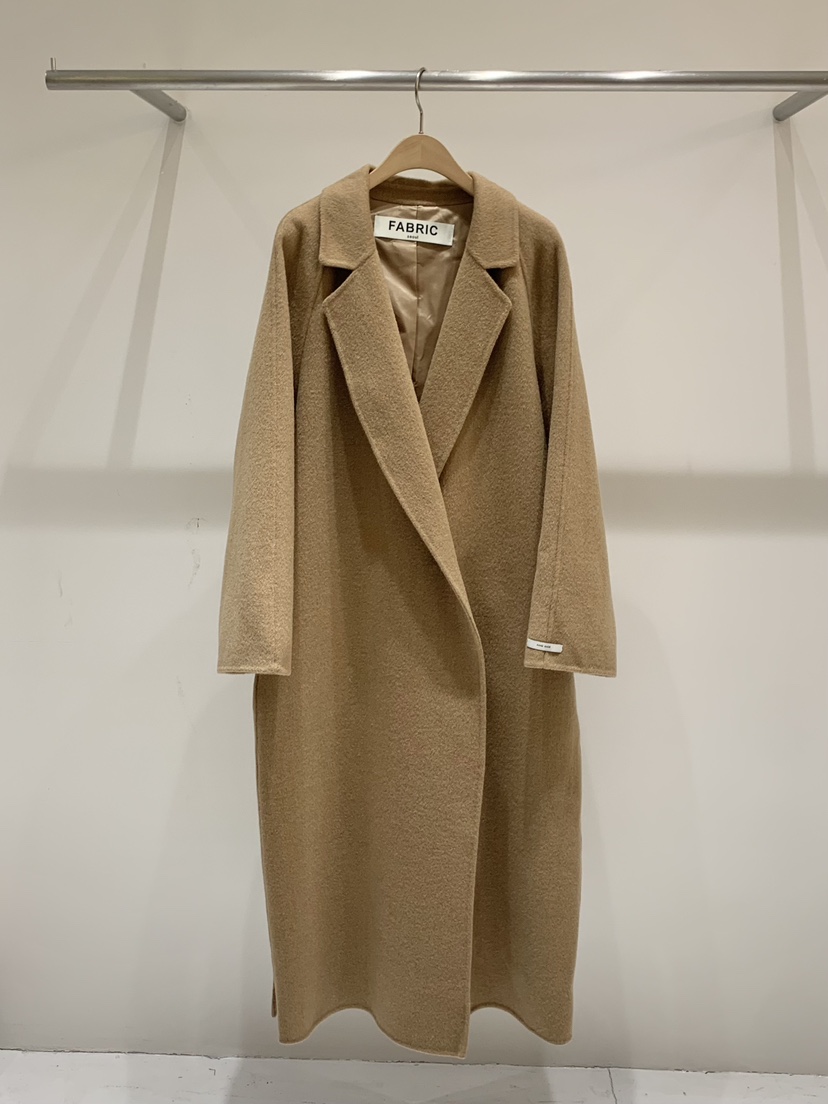 FABRIC東大門㊣實拍女裝新品職業休閑25秋冬中長款大衣插肩袖FABRIC中長款大衣圖色3