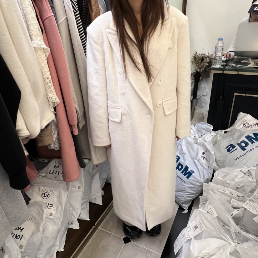 VIRKIN東大門㊣代購女士新款推薦職業休閑熱賣中長款大衣夾棉VIRKIN中長款大衣圖色1