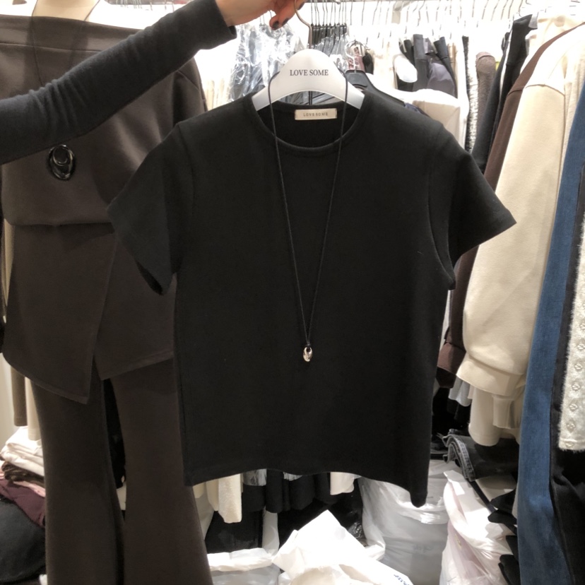 LOVE SOME韓國直郵㊣女裝新款熱賣休閑25秋冬推薦時尚人氣T恤LOVE SOMET恤圖色3