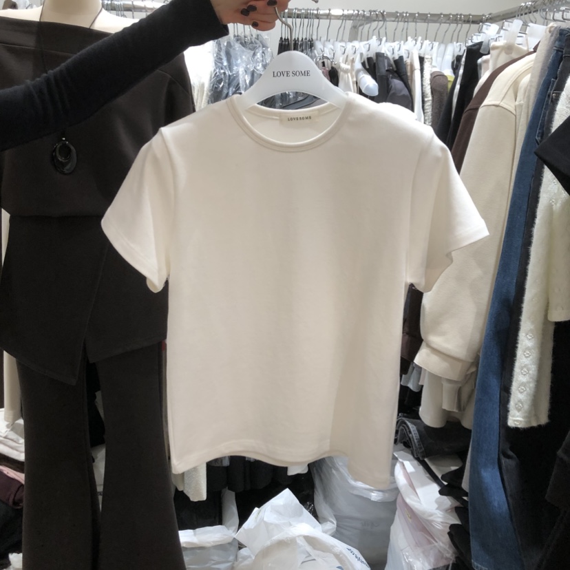 LOVE SOME韓國直郵㊣女裝新款熱賣休閑25秋冬推薦時尚人氣T恤LOVE SOMET恤圖色4