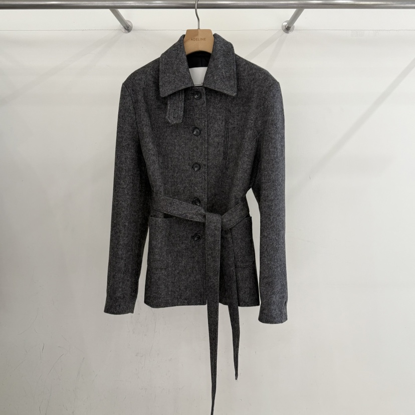 ADELINE韓國直郵㊣女裝新款時尚熱賣職業25秋冬人氣夾克含腰帶ADELINE夾克圖色2