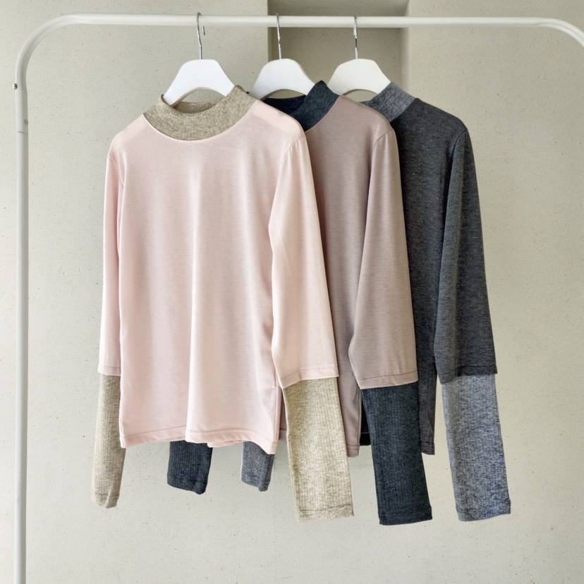 LA BLOOM韓國直郵㊣女裝新款熱賣職業真品人氣長袖T恤假兩件La Bloom長袖T恤