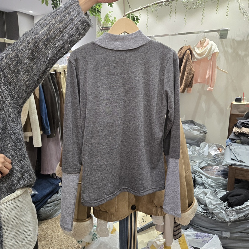 LA BLOOM韓國直郵㊣女裝新款熱賣職業真品人氣長袖T恤假兩件La Bloom長袖T恤