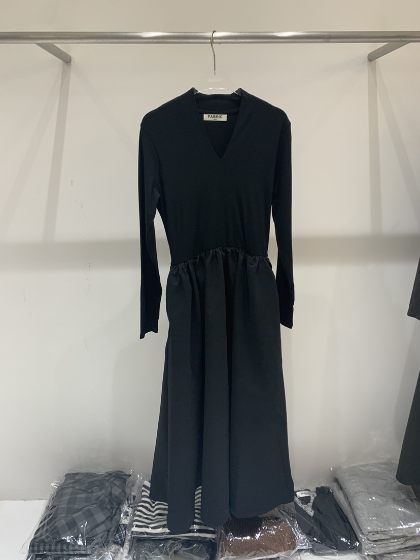 FABRIC韓國直郵㊣女士新款人氣推薦休閑熱賣真品25秋冬連衣裙FABRIC連衣裙圖色2黑色