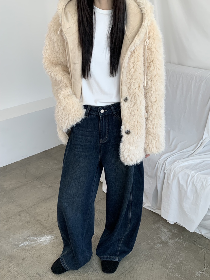 RIVER RAIN東大門㊣直郵女裝新款職業休閑25秋冬短款大衣皮草RIVER RAIN短款大衣