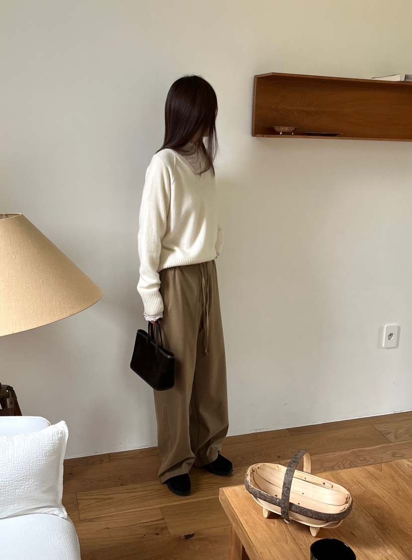 NYLON東大門㊣實拍女裝新品推薦25秋冬休閑職業時尚休閑褲羊毛NYLON休閑褲