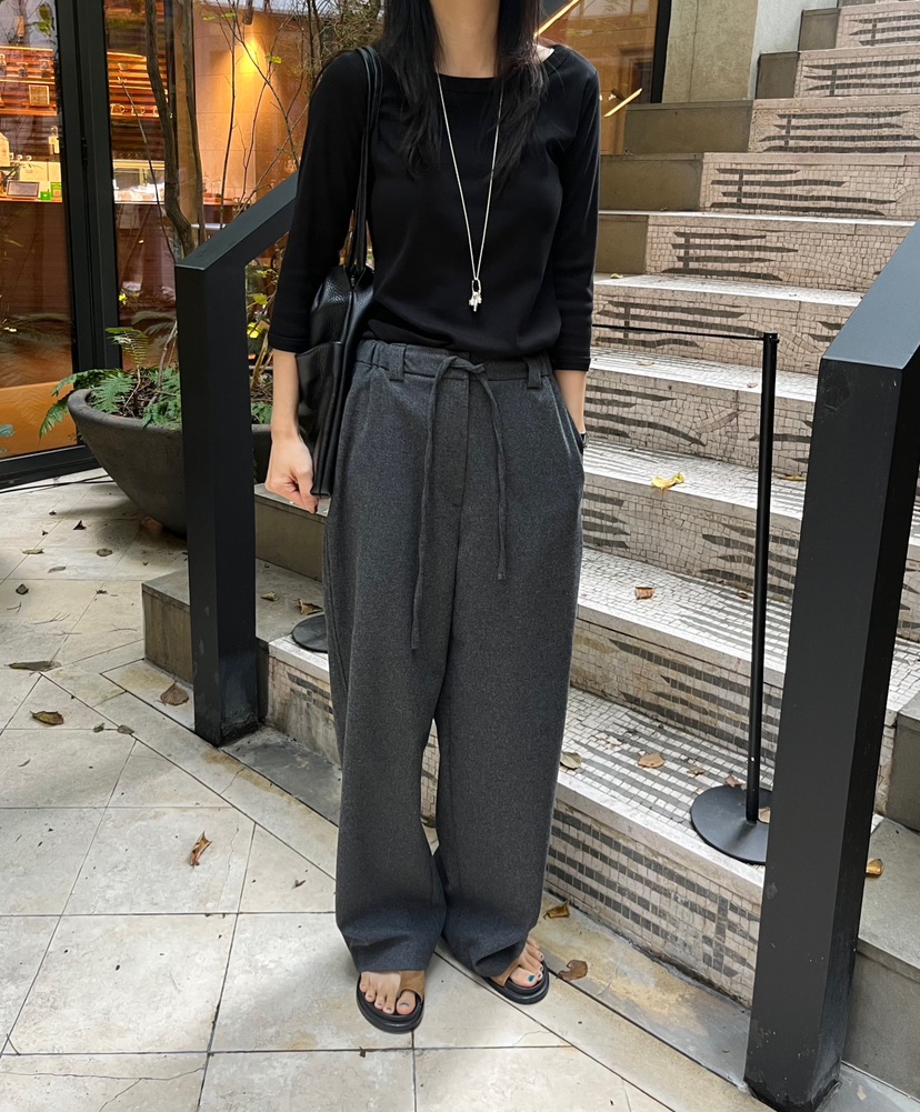 NYLON東大門㊣實拍女裝新品推薦25秋冬休閑職業時尚休閑褲羊毛NYLON休閑褲