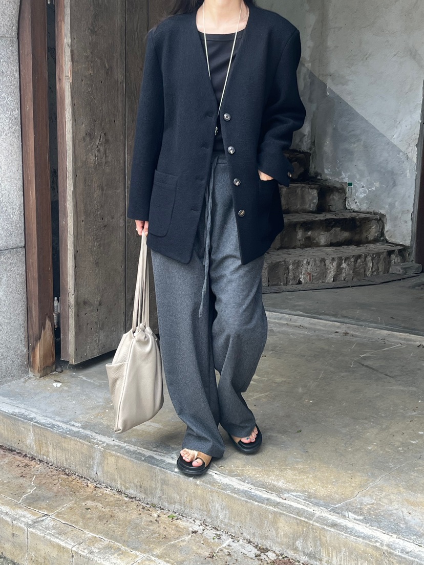 NYLON東大門㊣實拍女裝新品推薦25秋冬休閑職業時尚休閑褲羊毛NYLON休閑褲