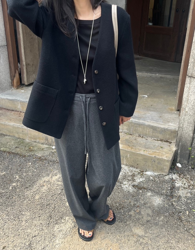 NYLON東大門㊣實拍女裝新品推薦25秋冬休閑職業時尚休閑褲羊毛NYLON休閑褲