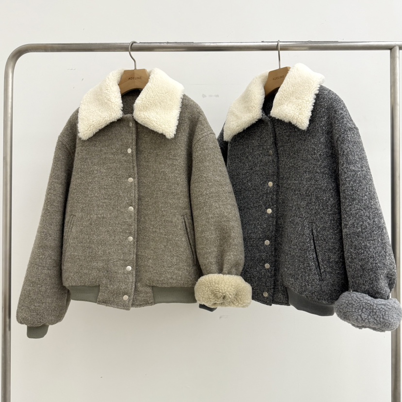 ADELINE東大門㊣實拍女士新品職業真品時尚熱賣休閑夾克羊毛ADELINE夾克