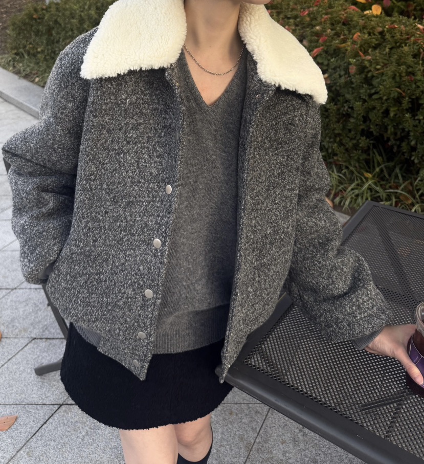 ADELINE東大門㊣實拍女士新品職業真品時尚熱賣休閑夾克羊毛ADELINE夾克