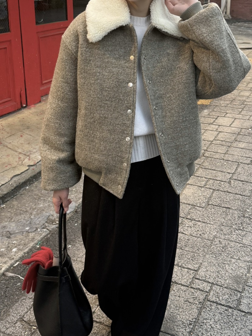 ADELINE東大門㊣實拍女士新品職業真品時尚熱賣休閑夾克羊毛ADELINE夾克