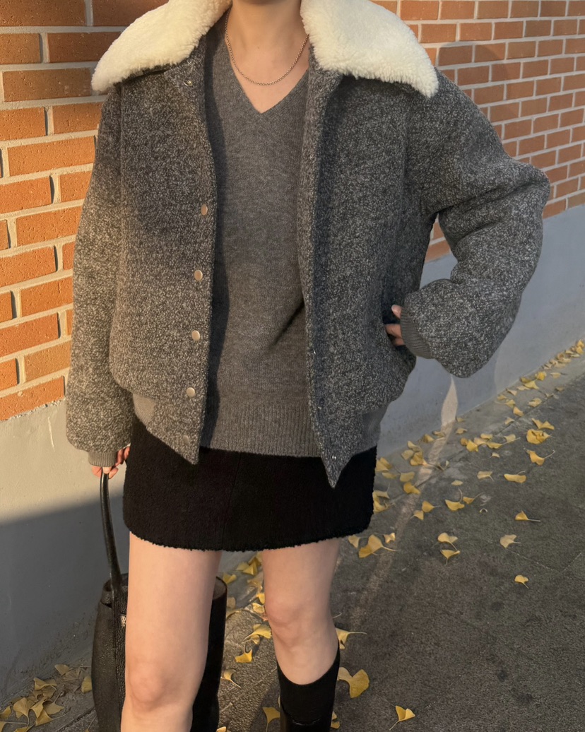 ADELINE東大門㊣實拍女士新品職業真品時尚熱賣休閑夾克羊毛ADELINE夾克