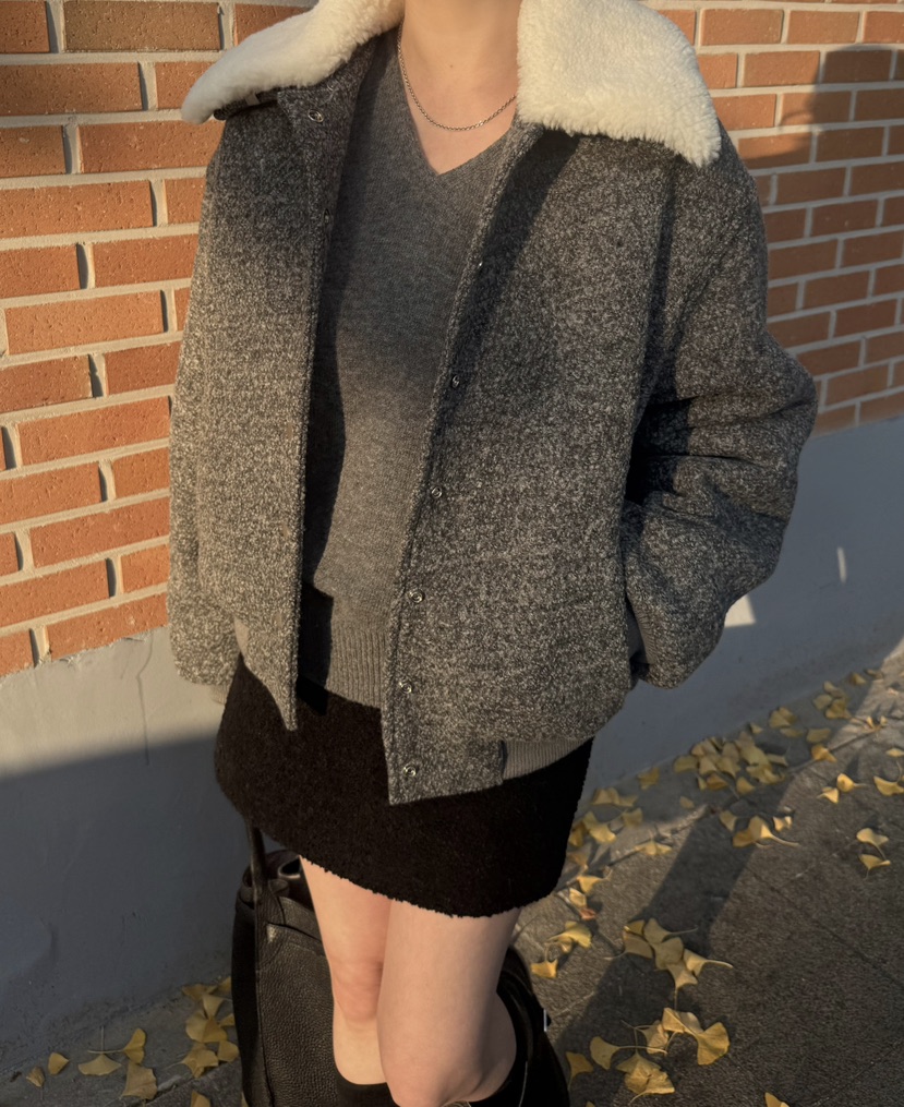 ADELINE東大門㊣實拍女士新品職業真品時尚熱賣休閑夾克羊毛ADELINE夾克