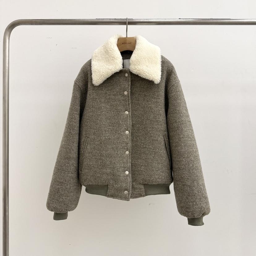 ADELINE東大門㊣實拍女士新品職業真品時尚熱賣休閑夾克羊毛ADELINE夾克圖色1