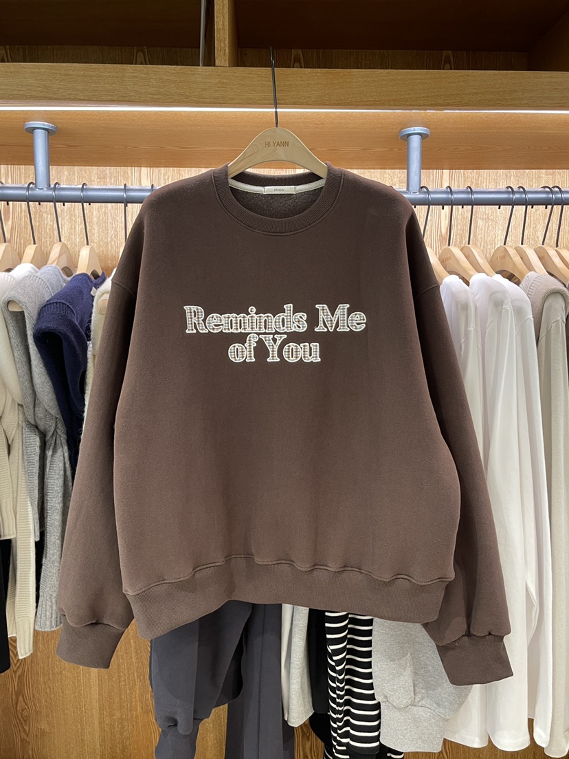 HI YANN韓國直郵㊣女士新款休閑熱賣真品職業衛衣加絨刺繡HI YANN衛衣圖色2