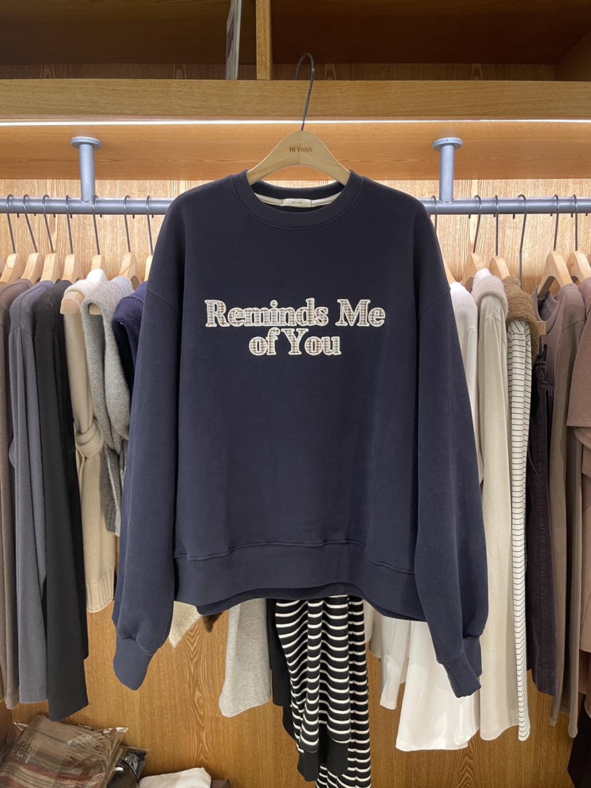 HI YANN韓國直郵㊣女士新款休閑熱賣真品職業衛衣加絨刺繡HI YANN衛衣圖色3