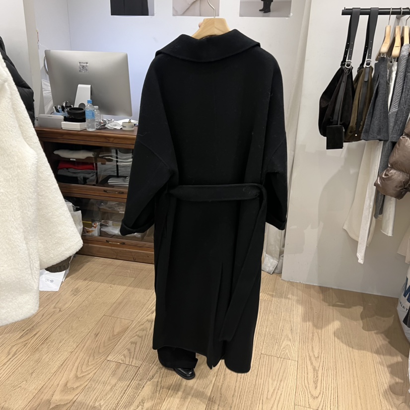 OURIN東大門㊣實拍女士新品人氣時尚真品25秋冬中長款大衣含腰帶OURIN中長款大衣