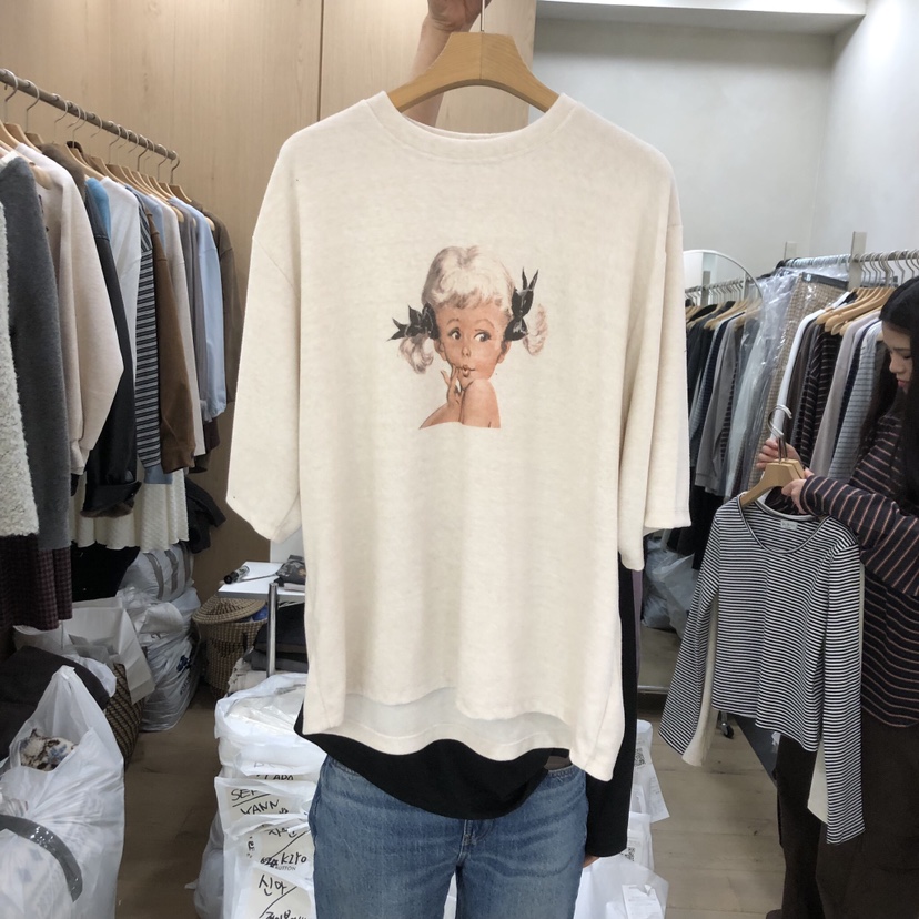 VILLABUTTON東大門㊣直郵女裝新品推薦人氣真品職業25秋冬T恤VILLABUTTONT恤圖色2