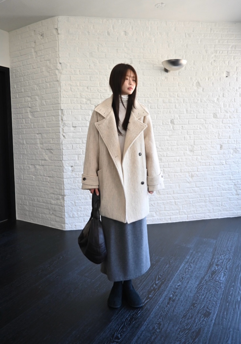 NYLON韓國直郵㊣女士新款熱賣人氣職業真品推薦時尚中長款大衣NYLON中長款大衣