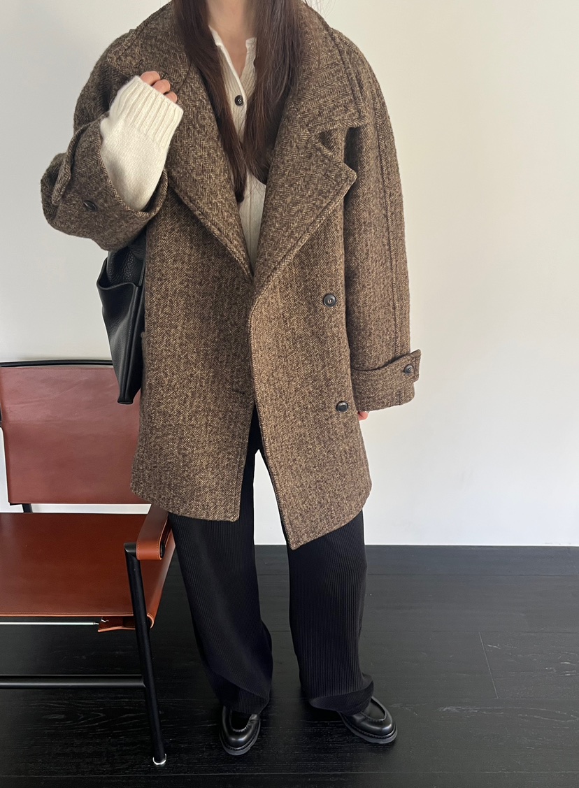 NYLON韓國直郵㊣女士新款熱賣人氣職業真品推薦時尚中長款大衣NYLON中長款大衣