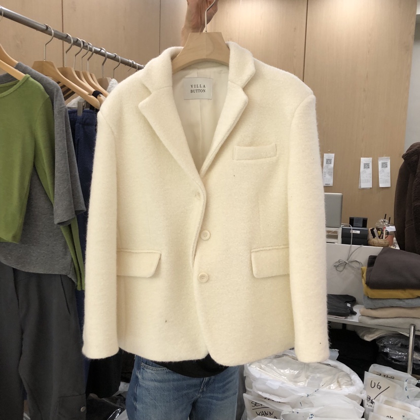 VILLABUTTON東大門㊣代購女士新款休閑人氣熱賣職業短款大衣VILLABUTTON短款大衣圖色1
