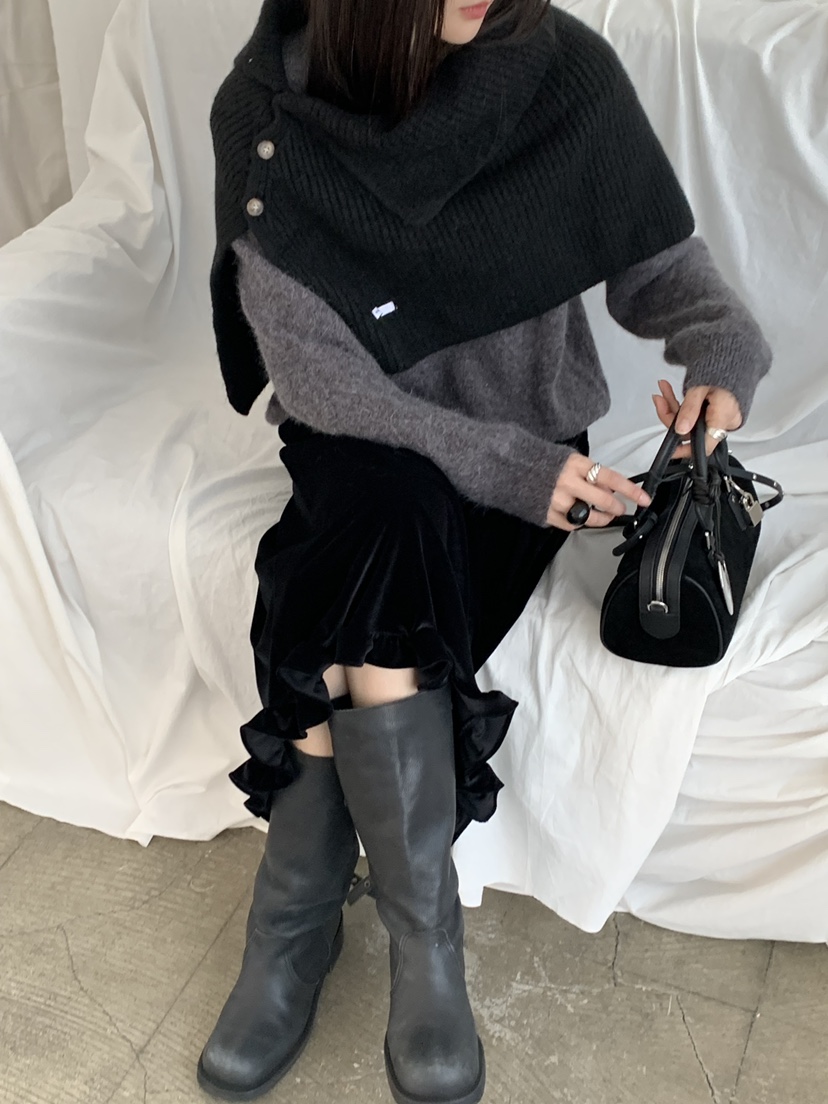 RIVER RAIN東大門㊣代購女裝新品推薦25秋冬真品人氣圍巾披肩RIVER RAIN圍巾/披肩圖色2