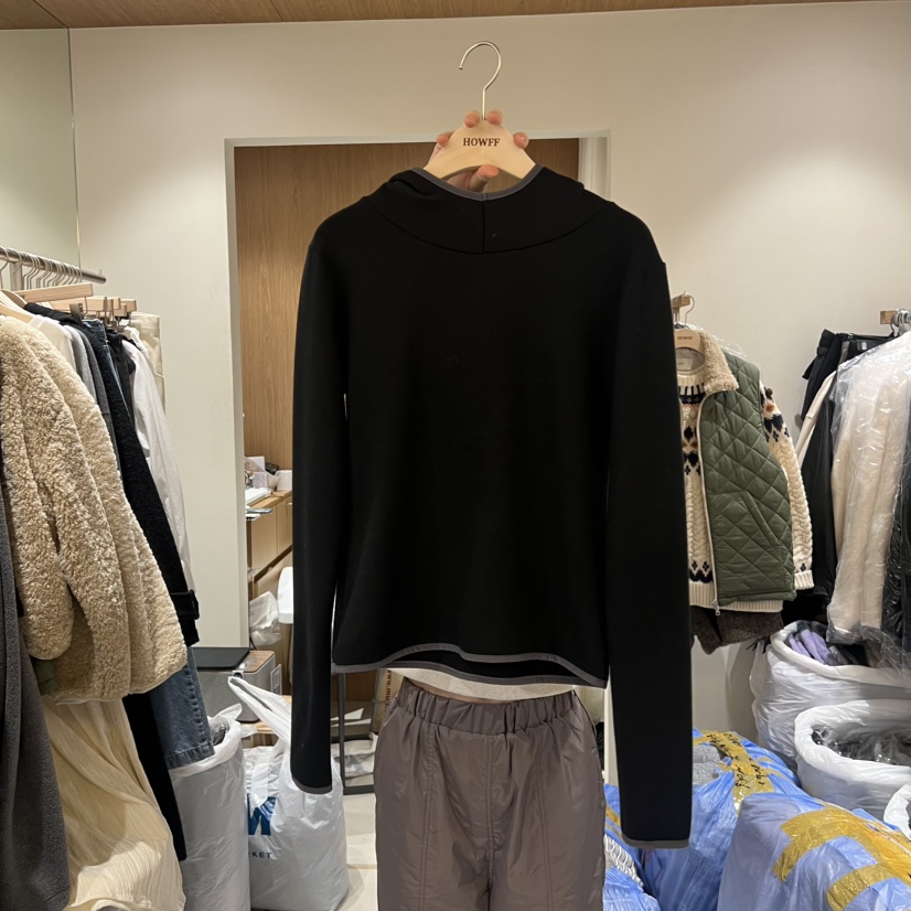 HOWFF東大門㊣直郵女裝新品休閑職業時尚25秋冬長袖T恤連帽衫HOWFF長袖T恤圖色2