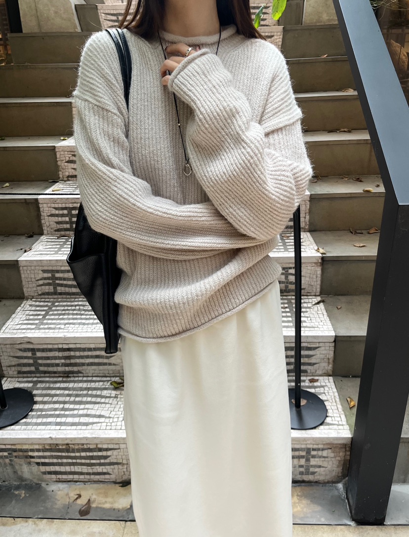 NYLON韓國直郵㊣女士新款熱賣25秋冬真品推薦職業休閑針織衫NYLON針織衫