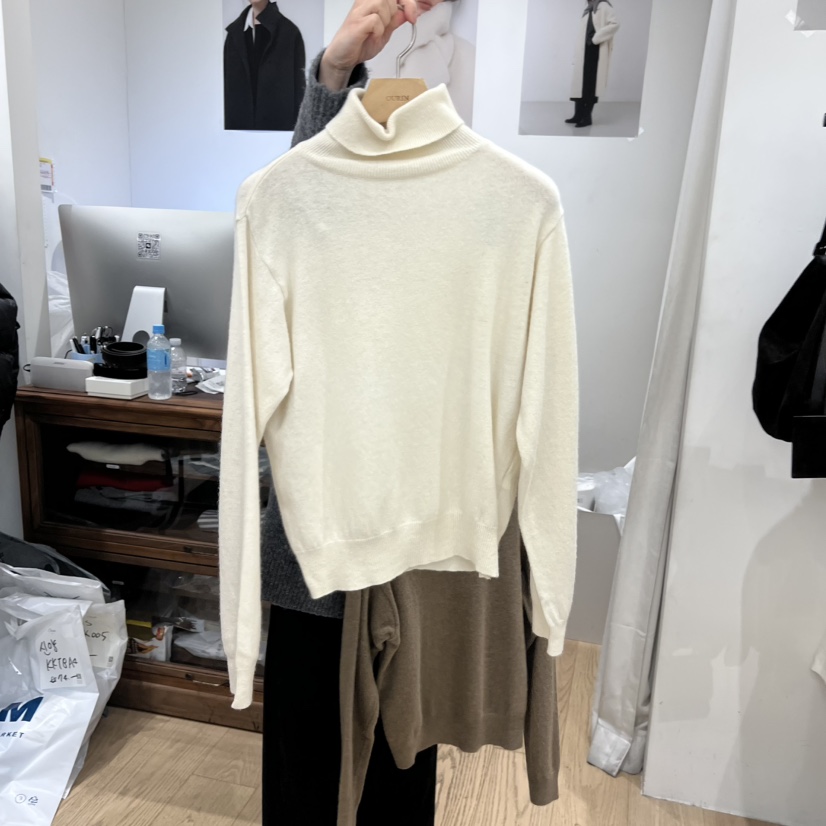 OURIN韓國代購㊣女裝新款25秋冬熱賣職業推薦休閑人氣針織衫OURIN針織衫圖色1