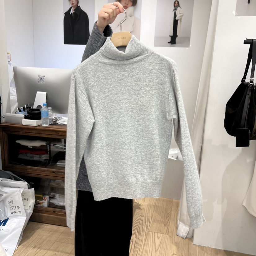 OURIN韓國代購㊣女裝新款25秋冬熱賣職業推薦休閑人氣針織衫OURIN針織衫圖色3