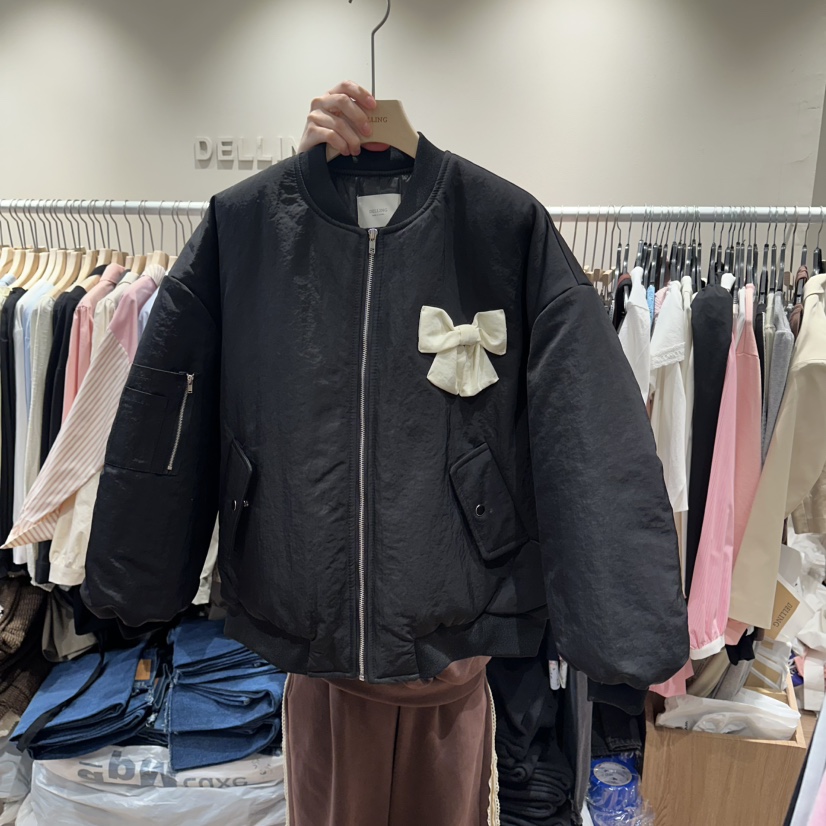 DELLING韓國代購㊣女裝新品時尚人氣熱賣職業推薦25秋冬短款棉服DELLING短款棉服圖色2