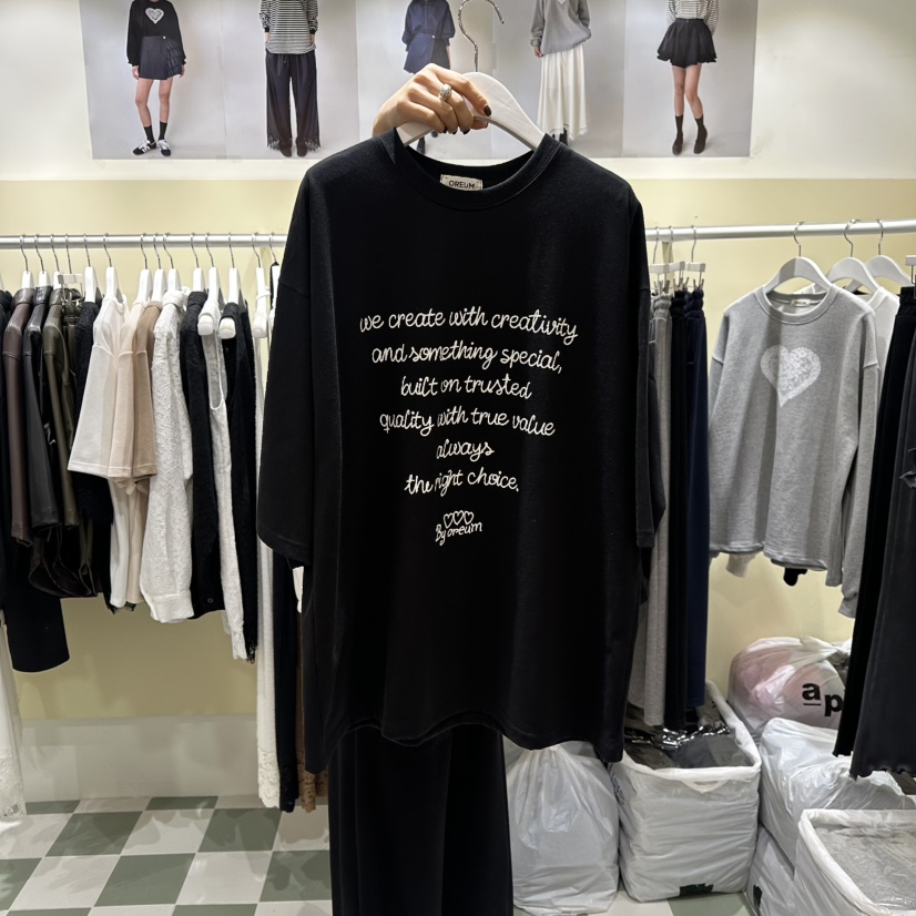 OREUM韓國代購㊣女士新品25秋冬休閑真品職業人氣推薦時尚T恤OREUMT恤圖色2