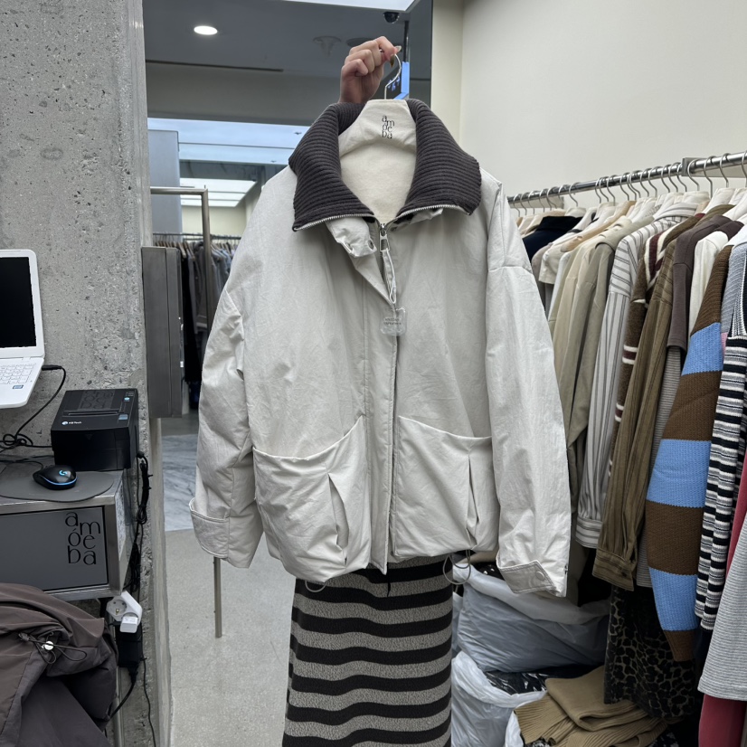 AMOEBA韓國直郵㊣女裝新款休閑真品推薦時尚25秋冬短款羽絨服絨AMOEBA短款羽絨服圖色2