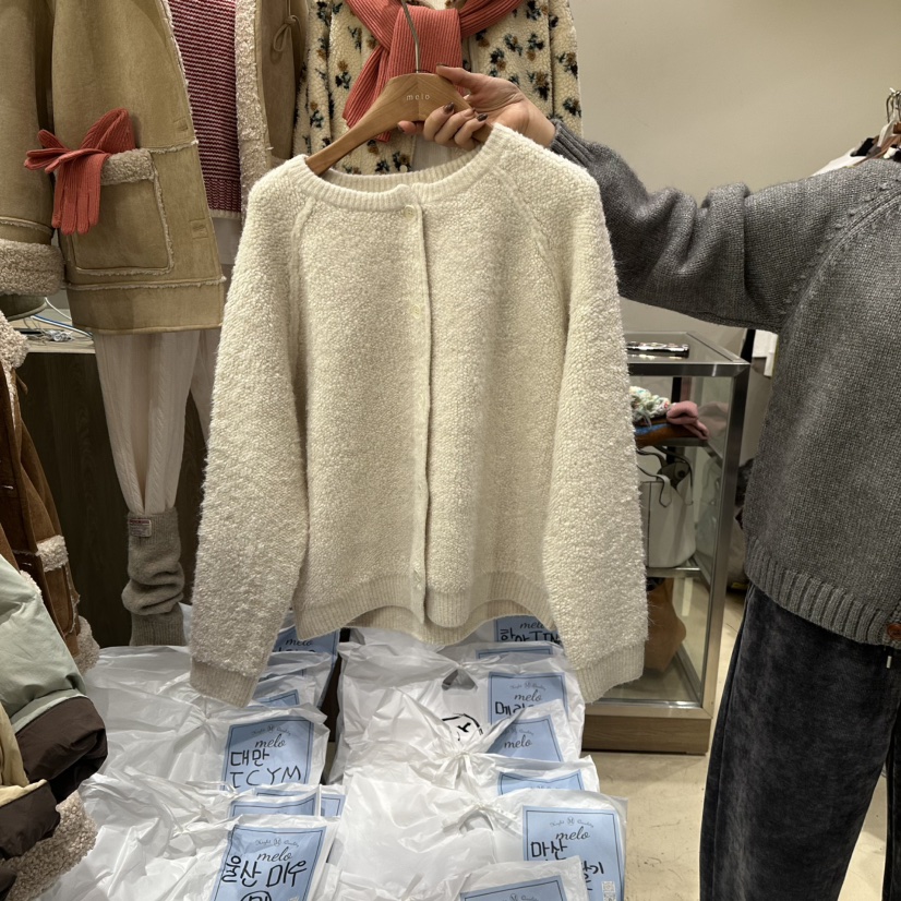 MELO東大門㊣實拍女裝新品休閑推薦人氣職業真品針織衫開衫MELO針織衫圖色1