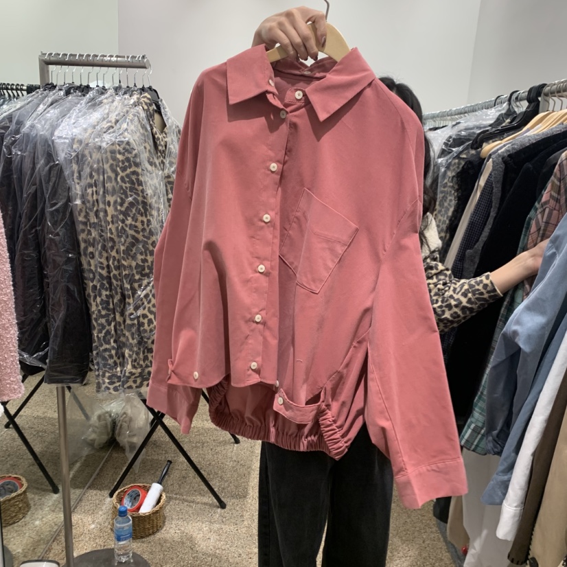 A東大門㊣代購女裝新品25秋冬職業熱賣真品襯衫蕾絲衫燈芯絨A STORE襯衫/蕾絲衫圖色3