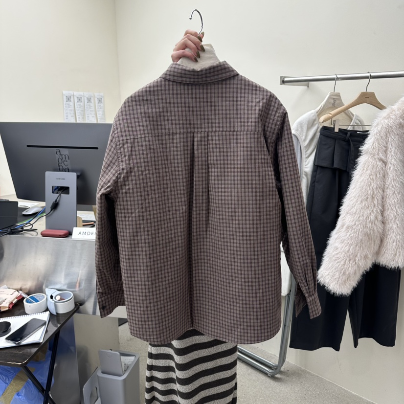 AMOEBA韓國直郵㊣女士新款職業真品25秋冬人氣休閑襯衫蕾絲衫AMOEBA襯衫/蕾絲衫