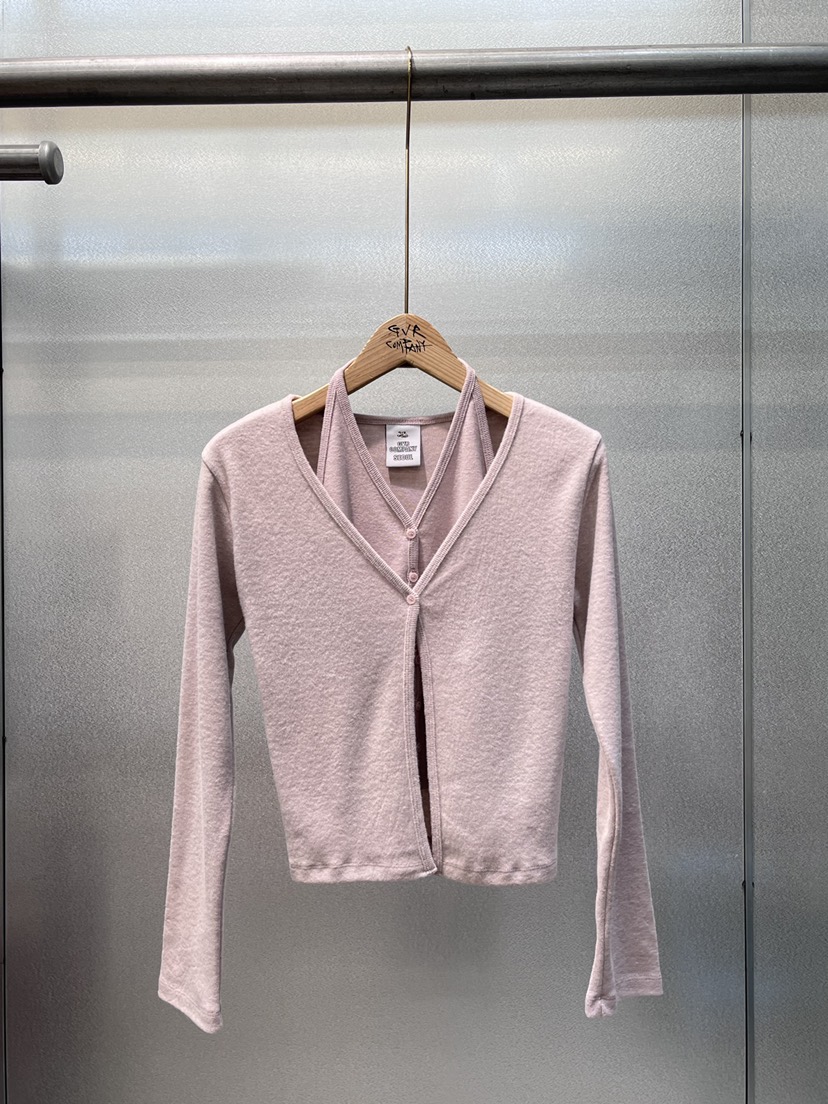 GVR COMPANY東大門㊣代購女裝新款休閑職業針織衫假兩件開衫GVR-COMPANY針織衫圖色2