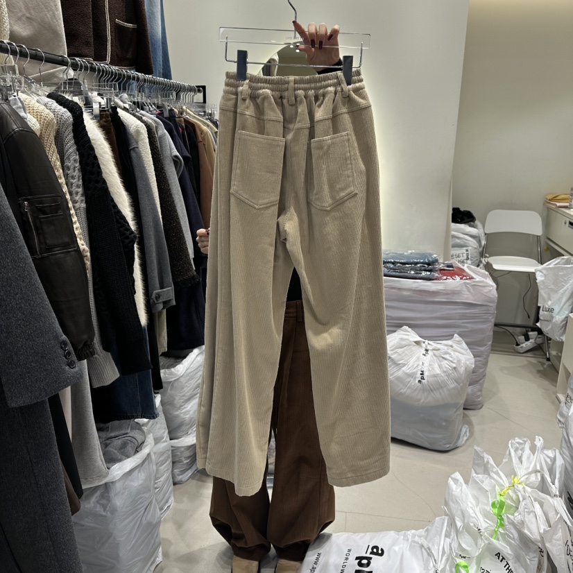 AT THE END韓國直郵㊣女裝新品時尚職業人氣休閑褲燈芯絨AT THE END休閑褲