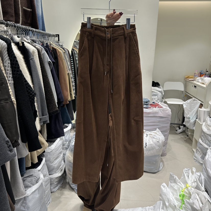 AT THE END韓國直郵㊣女裝新品時尚職業人氣休閑褲燈芯絨AT THE END休閑褲圖色2