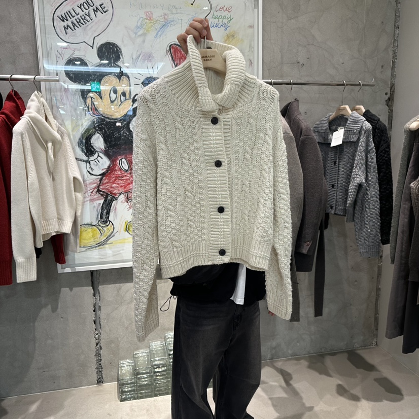 LAMAGIEPIE韓國代購㊣女士新品熱賣時尚休閑人氣針織衫高領LAMAGIE GREY針織衫圖色1