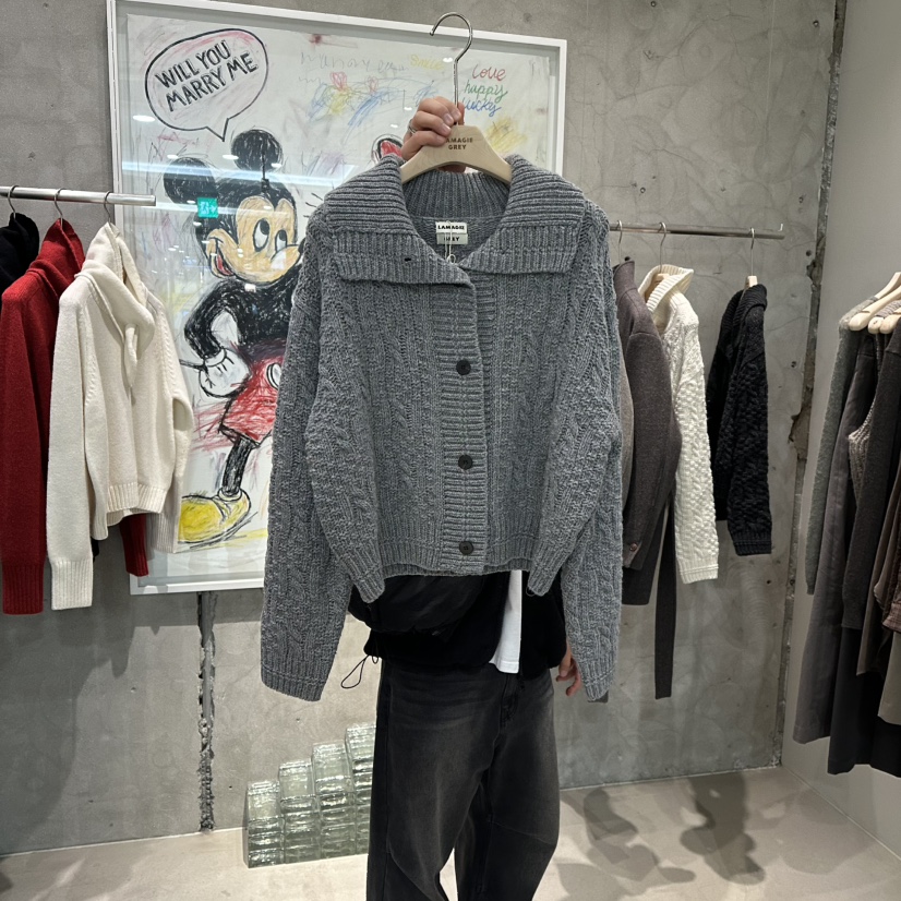 LAMAGIEPIE韓國代購㊣女士新品熱賣時尚休閑人氣針織衫高領LAMAGIE GREY針織衫圖色2