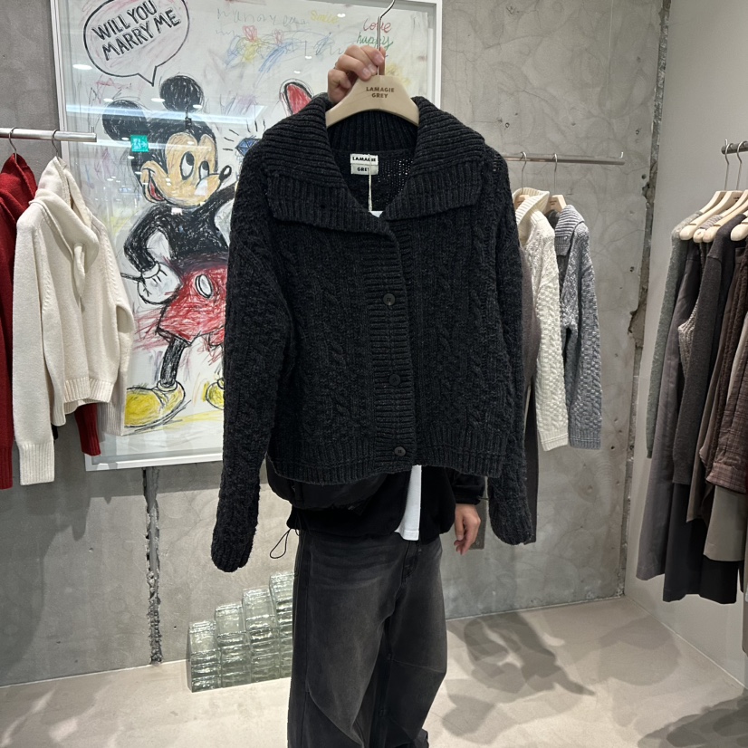 LAMAGIEPIE韓國代購㊣女士新品熱賣時尚休閑人氣針織衫高領LAMAGIE GREY針織衫圖色3