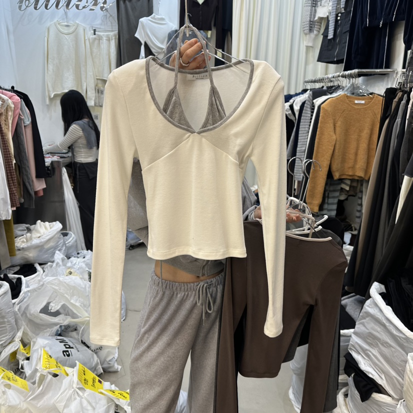 BILLION-L東大門㊣直郵女士新款休閑職業熱賣人氣時尚長袖T恤BILLION-L長袖T恤圖色1