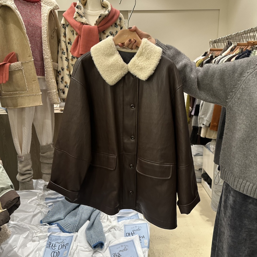 MELO東大門㊣直郵女士新品真品25秋冬推薦休閑職業時尚夾克MELO夾克圖色1棕色