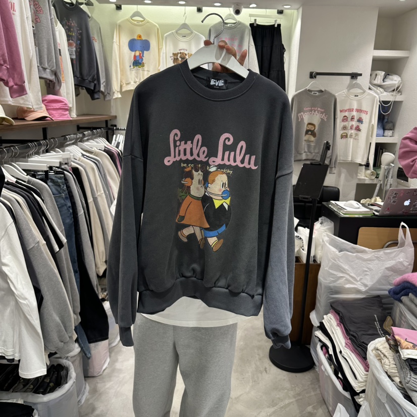 EVE東大門㊣代購女士新款熱賣職業25秋冬休閑人氣時尚衛衣加絨EVE衛衣圖色3