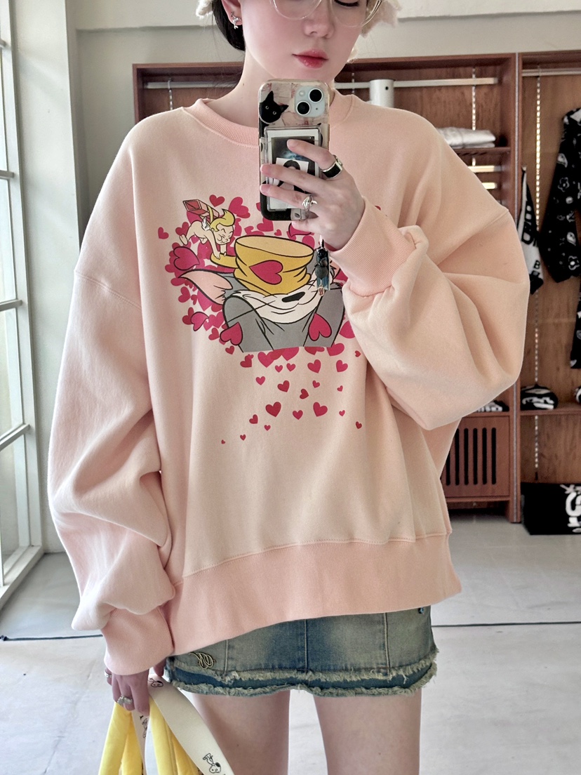 STICK WITH韓國直郵㊣女士新款熱賣25秋冬真品時尚衛衣加絨STICK WITH衛衣