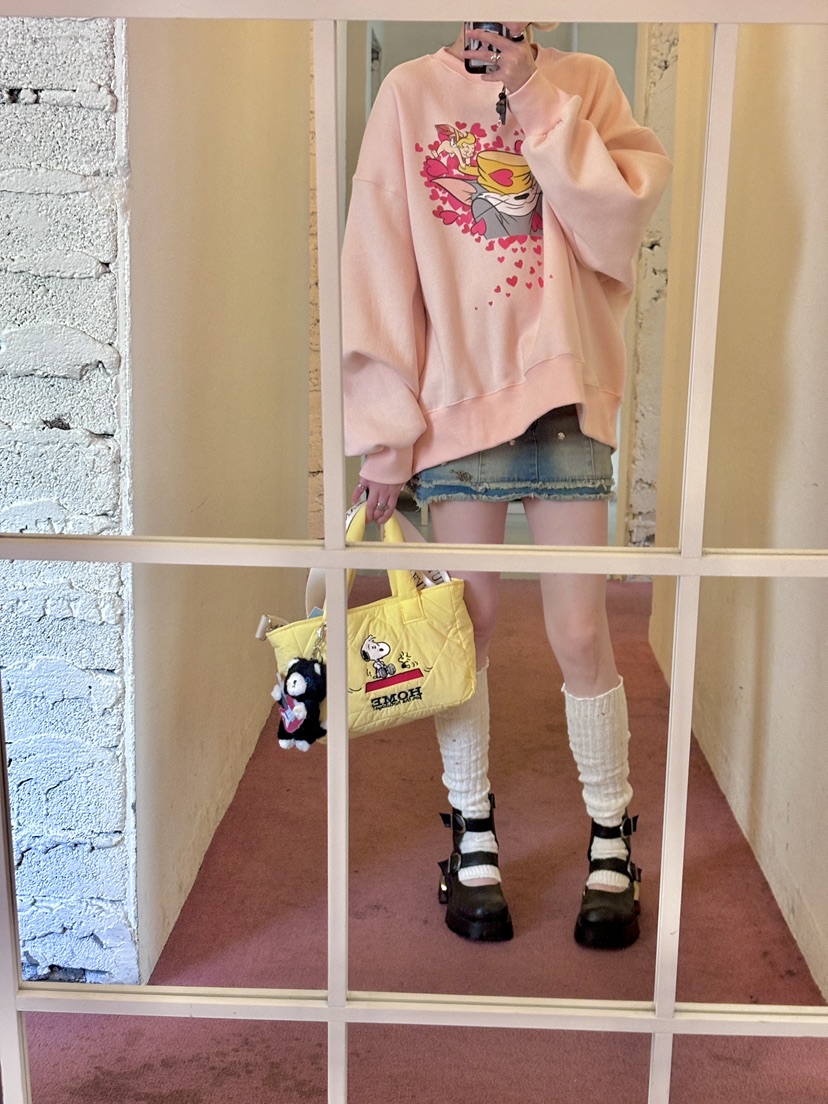 STICK WITH韓國直郵㊣女士新款熱賣25秋冬真品時尚衛衣加絨STICK WITH衛衣