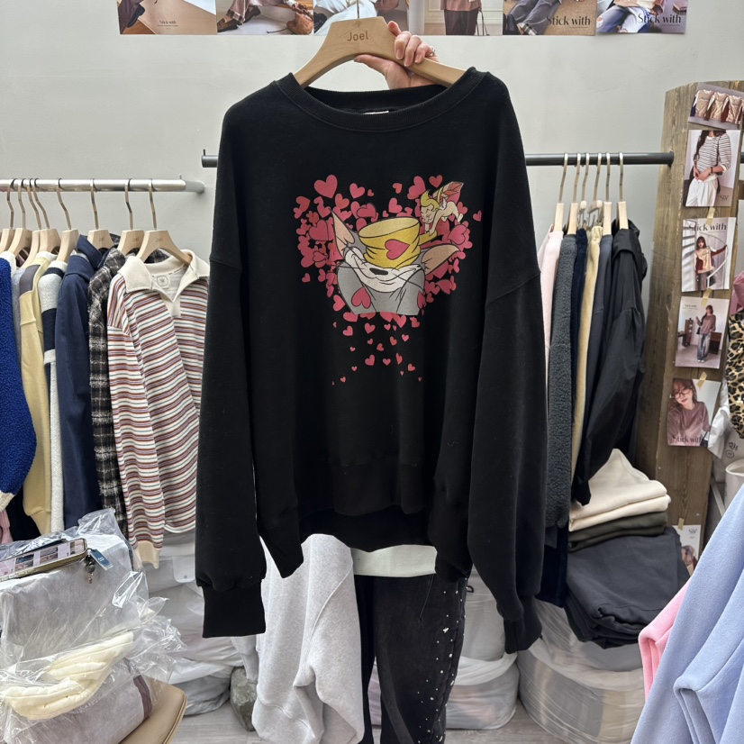 STICK WITH韓國直郵㊣女士新款熱賣25秋冬真品時尚衛衣加絨STICK WITH衛衣圖色3