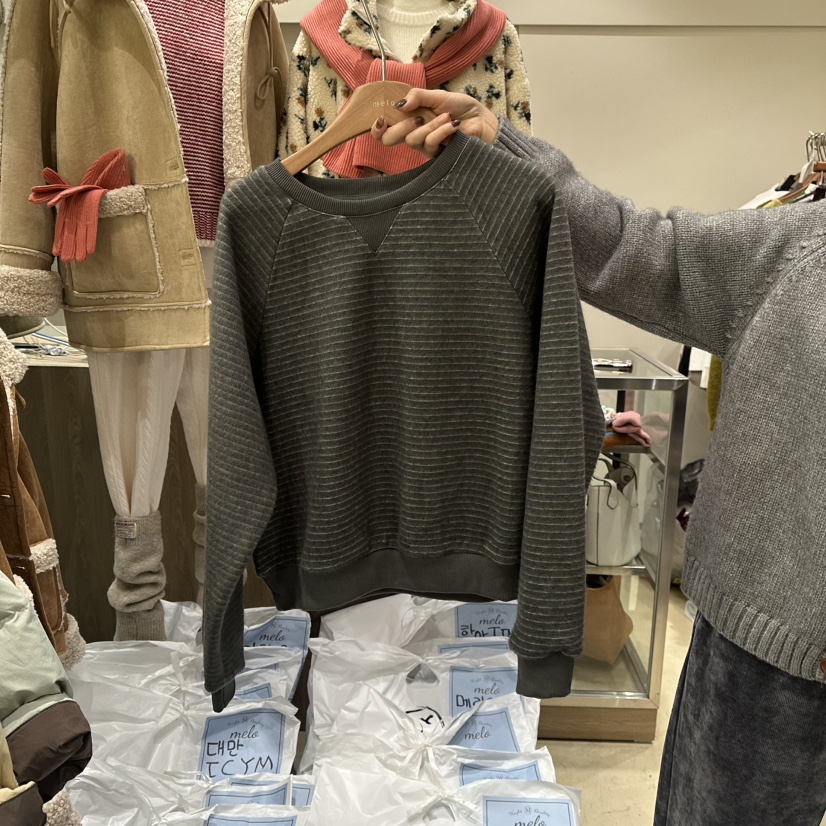 MELO韓國直郵㊣女士新款時尚人氣休閑熱賣職業25秋冬衛衣加絨MELO衛衣圖色2